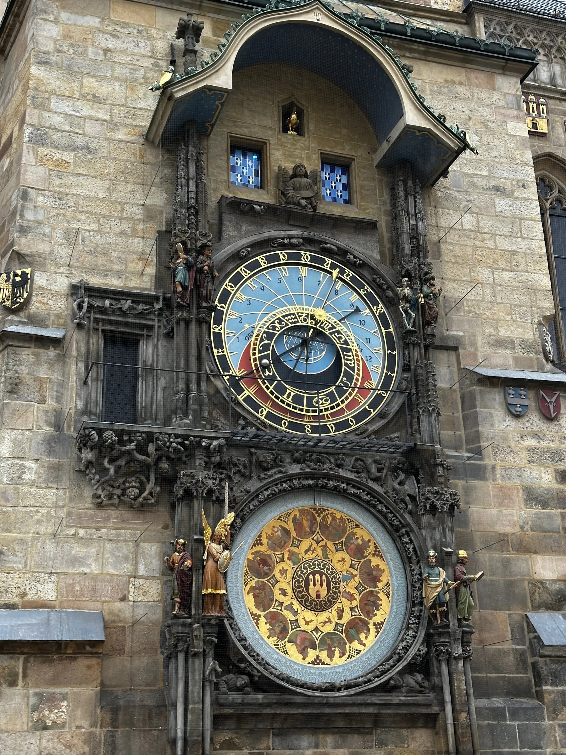 The ornate Astronomical Clock on Prague's Old Town Hall